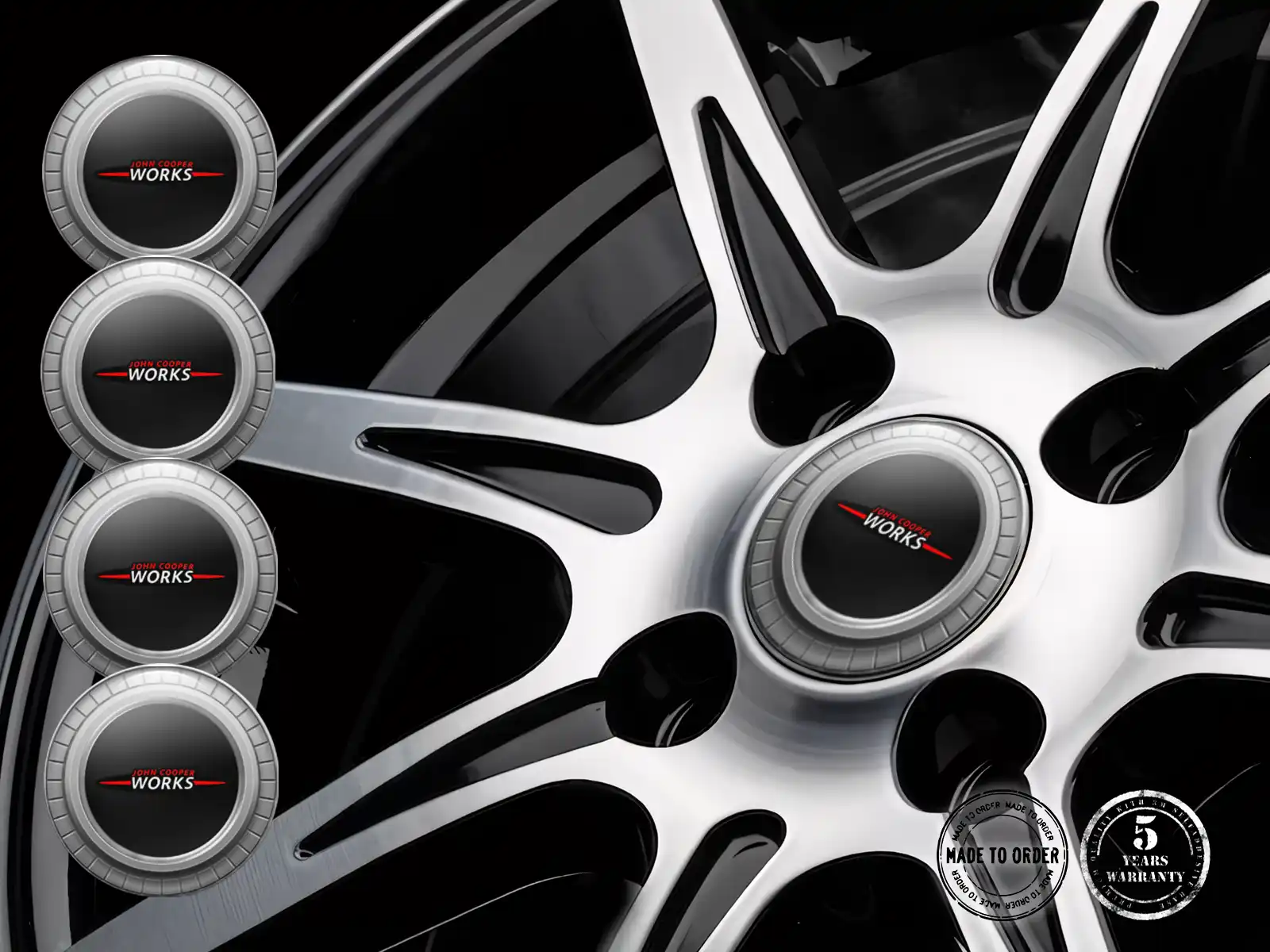 Mini Cooper Domed Sticker Style Luxury Rim Logos